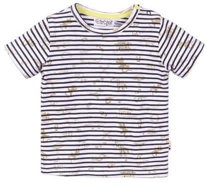 Dirkje chlapčenské tričko s prúžkami - zvieratká VD0218 62 biela